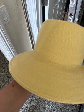 Women's Yellow Wide-Brim Derby Hat
